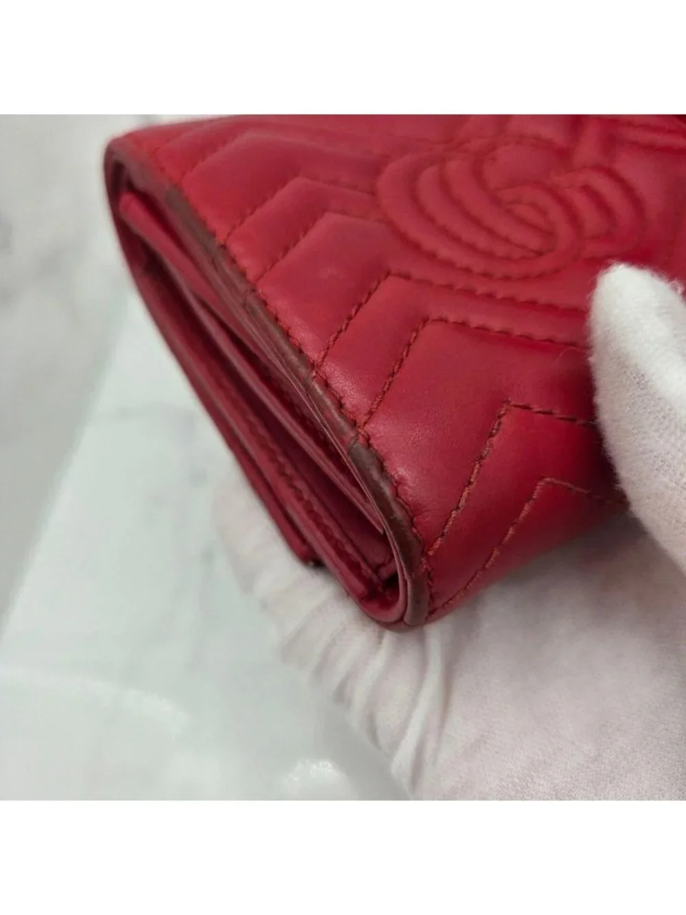 Gucci Fold Wallet GG Marmont Quilted - Picture 7 of 14